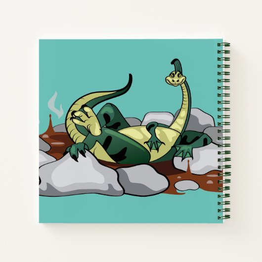 Hadrosaurus ontspannen in een jacuzzi. notitieboek (Achterkant)