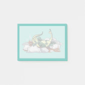 Hadrosaurus ontspannen in een jacuzzi. post-it® notes (Voorkant)