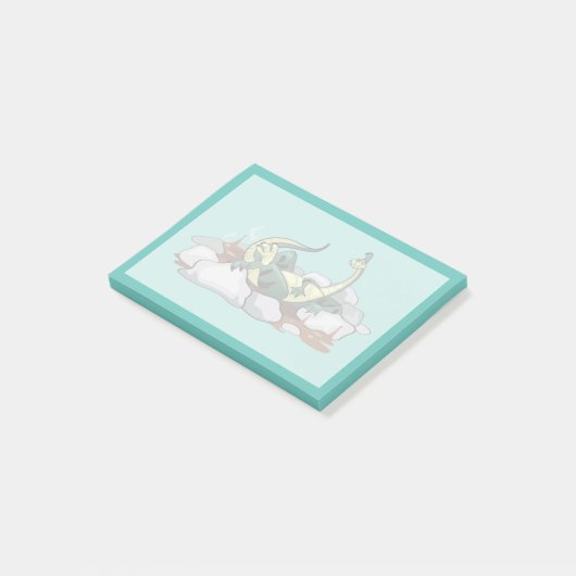 Hadrosaurus ontspannen in een jacuzzi. post-it® notes (Schuin)