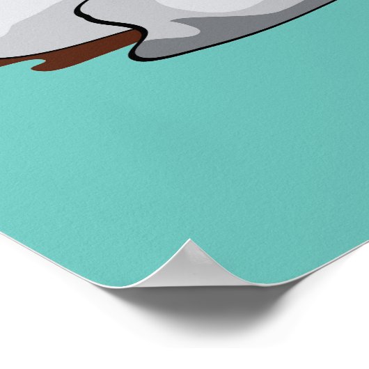 Hadrosaurus ontspannen in een jacuzzi. poster (Hoek)