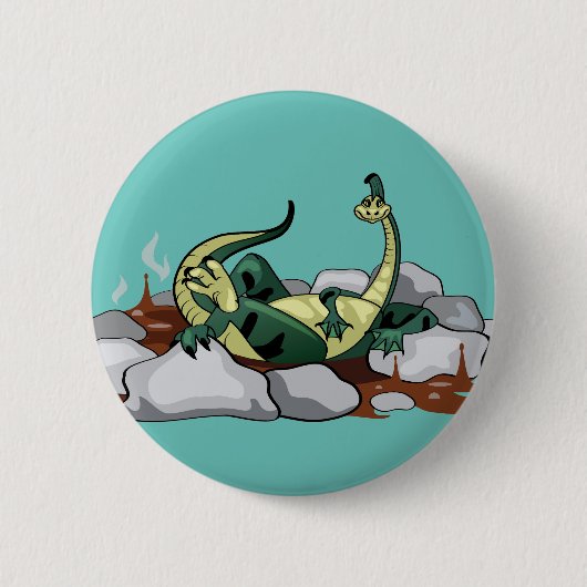 Hadrosaurus ontspannen in een jacuzzi. ronde button 5,7 cm (Voorkant)