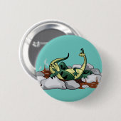 Hadrosaurus ontspannen in een jacuzzi. ronde button 5,7 cm (Voorkant /achterkant)