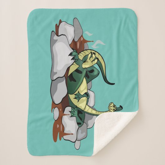 Hadrosaurus ontspannen in een jacuzzi. sherpa deken (Voorkant)