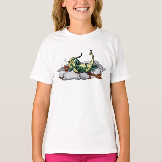 Hadrosaurus ontspannen in een jacuzzi. t-shirt (Voorkant)