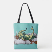 Hadrosaurus ontspannen in een jacuzzi. tote bag (Achterkant)