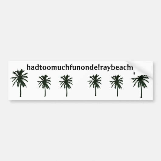 hadtoomuchfunondelraybeachfl, zwarte palmbomen bumpersticker (Voorkant)