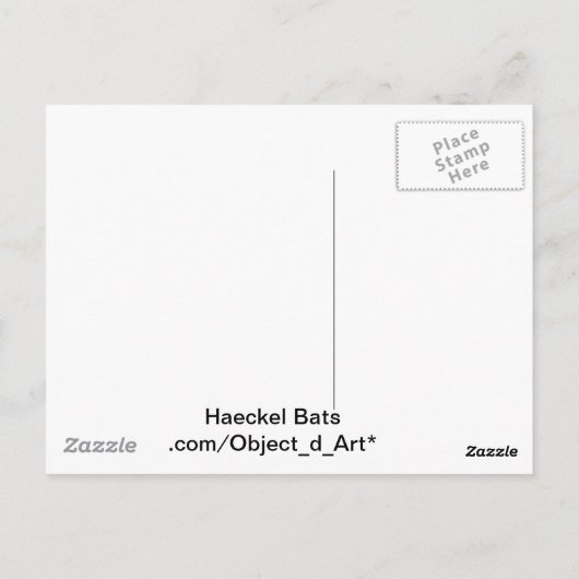 Haeckel Bat Briefkaart (Achterkant)