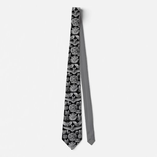 Haeckel Bats  Art Print Silky Black Necktie Stropdas (Voorkant)