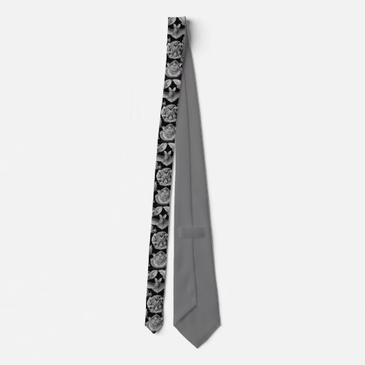 Haeckel Bats  Art Print Silky Black Necktie Stropdas (Achterkant)