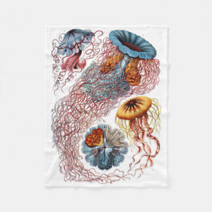 Haeckel Jellyfish Fleece Blanket Deken