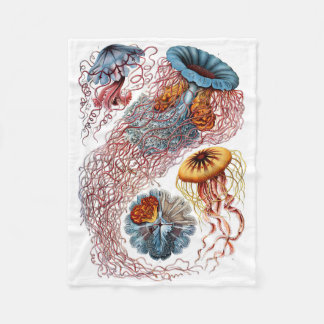 Haeckel Jellyfish Fleece Blanket Deken