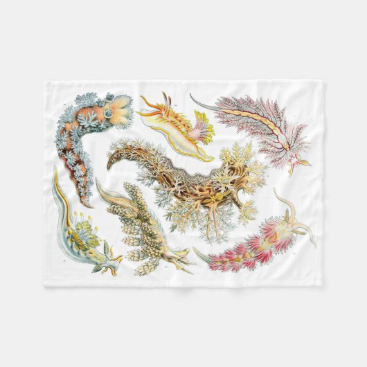 Haeckel Nudibranchia Fleece Blanket (Voorkant (Horizontaal))