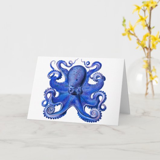 Haeckel Octopus Blue Kaart (Gele Bloem)