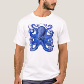 Haeckel Octopus Blue T-shirt (Voorkant)