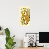 Haeckel Octopus Diptych II Poster (Thuiskantoor)