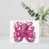 Haeckel Octopus Pink Briefkaart (Staand voorkant)
