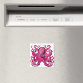 Haeckel Octopus Pink Magneet (Insitu (Vaatwasser))