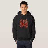 Haeckel Octopus Red Hoodie (Voorkant volledig)