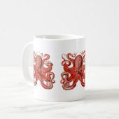 Haeckel Octopus Red Koffiemok (Voorkant links)