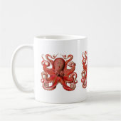 Haeckel Octopus Red Koffiemok (Links)