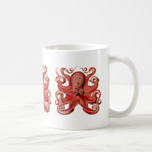 Haeckel Octopus Red Koffiemok (Rechts)