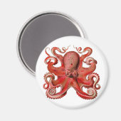 Haeckel Octopus Red Magneet (Voorkant / Achterkant)