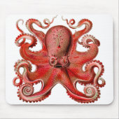 Haeckel Octopus Red Muismat (Voorkant)