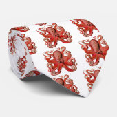 Haeckel Octopus Red Stropdas (Opgerold)