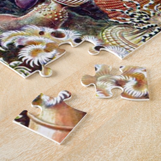 Haeckel Zee Anemone Ocean Life Natuur Kunst Schild Legpuzzel (Zijkant)