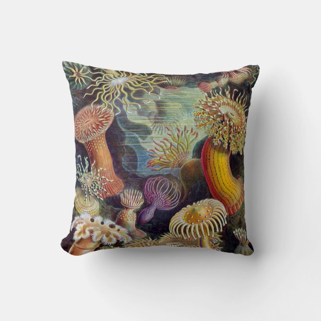 Haeckel ~ Zee Anemones Cushions Kussen (Voorkant)