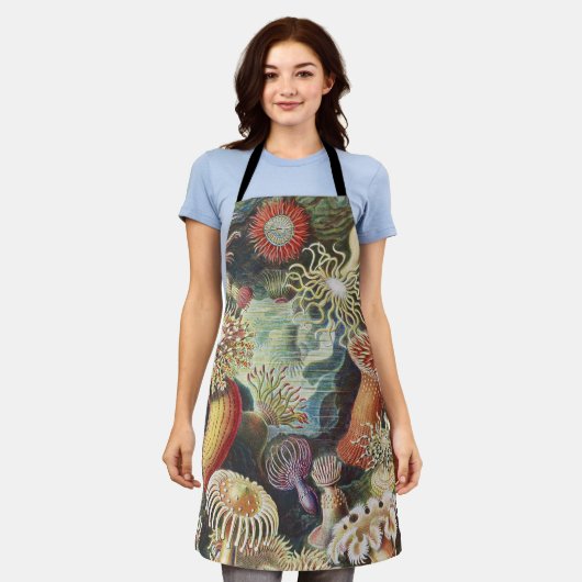 Haeckel Zeeanemonen Nautische Zeeleven Kunst Colla Schort (Gedragen)
