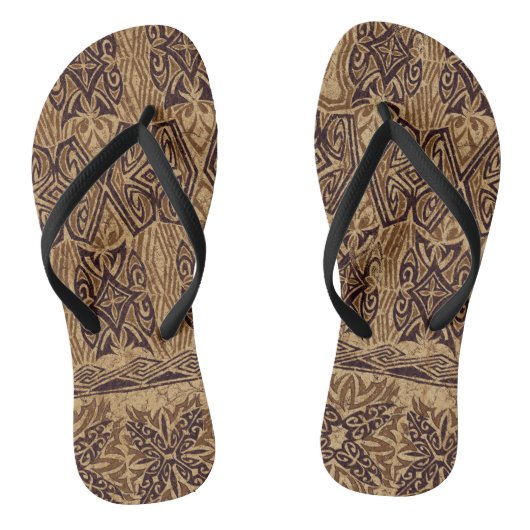 Haena Beach Hawaiaanse primitieve Tapa Teenslippers (Voetbed)