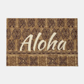 Haena Beach Hawaiian Primitive Tapa Aloha Brown Deurmat (Voorkant)