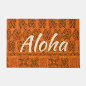 Haena Beach Hawaiian Primitive Tapa Aloha Sinaasap Deurmat (Voorkant)