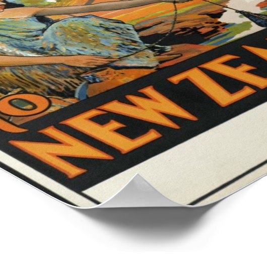 Haere Mai Welkom in Nieuw-Zeeland, retro reiskunst Poster (Hoek)