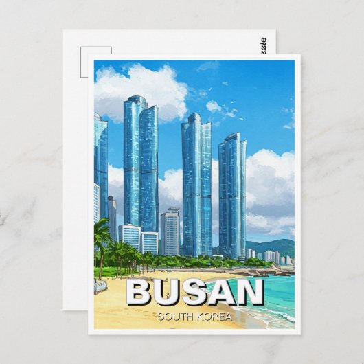 Haeundae Busan Zuid-Korea Reizen Briefkaart (Voorkant / Achterkant)