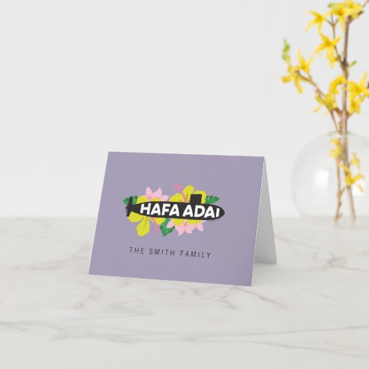 Hafa Adai Onderzeeër - Guam Custom Note Kaart (Gele Bloem)