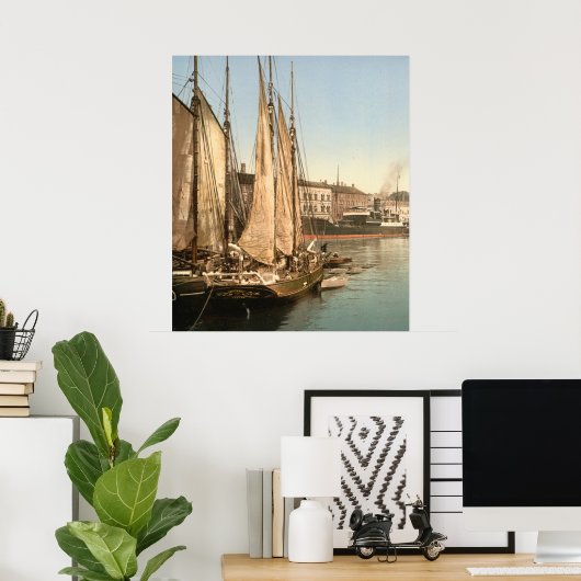 Hafenstraße Kopenhagen, Denemarken Poster (Thuiskantoor)