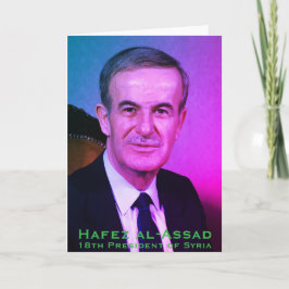 Hafez al-Assad, President van de Arabische Republi Bedankkaart