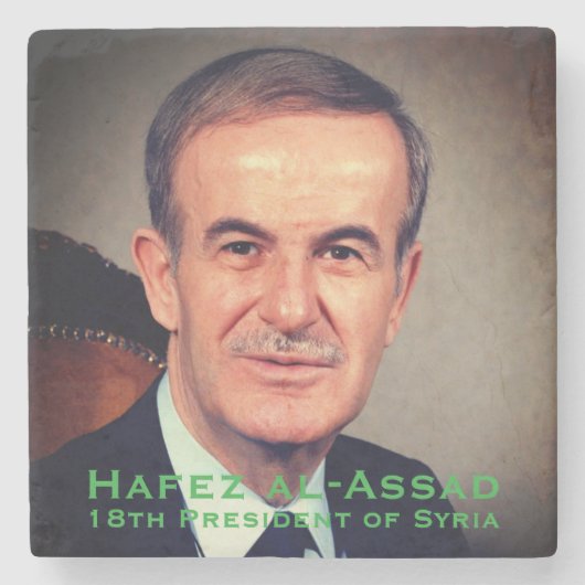 Hafez al-Assad, President van de Arabische Republi Stenen Onderzetter (Voorkant)