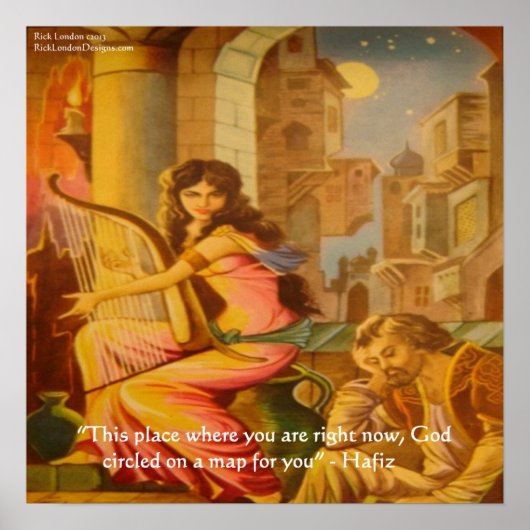 Hafiz "Gods Cirkel" Wijsheid Quote Poster (Voorkant)