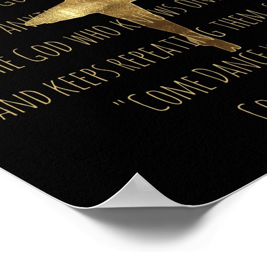 Hafiz Quote over het dansen van Faux Gold Ballet D Poster (Hoek)