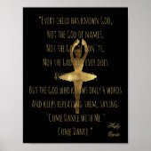 Hafiz Quote over het dansen van Faux Gold Ballet D Poster (Voorkant)