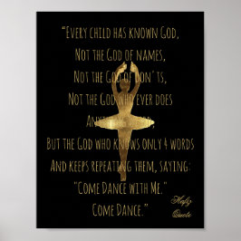 Hafiz Quote over het dansen van Faux Gold Ballet D Poster