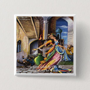 Hafiz (Sun & Earth) Love Quote Vierkante Button 5,1 Cm