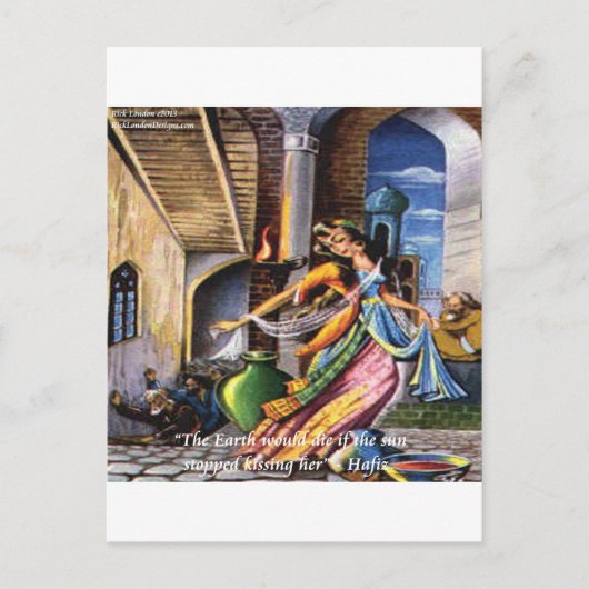 Hafiz (Zon & Aarde) Liefdescitaat Briefkaart (Voorkant)