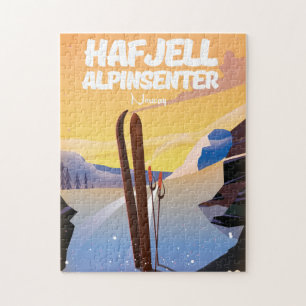 Hafjell Alpinsenter Noorwegen mooie skiposter. Legpuzzel