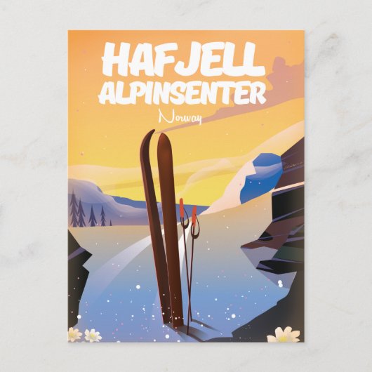 hafjell alpinsenter Noorwegen, prachtig ski-poster Briefkaart (Voorkant)