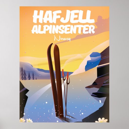 hafjell alpinsenter Noorwegen, prachtig ski-poster Poster (Voorkant)
