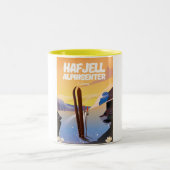 hafjell alpinsenter Noorwegen, prachtig ski-poster Tweekleurige Koffiemok (Center)